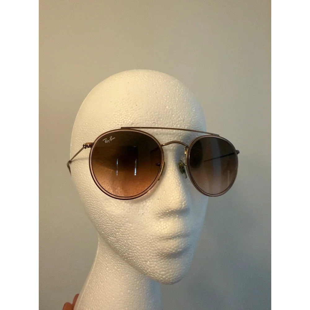 Ray Ban RB3647-N 9069/A5 Round Double Bridge Sunglasses Full Rim Metal 5122-145